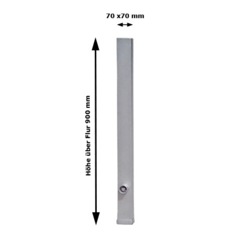 Absperrpfosten Bollard 70 x 70 mm, herausnehmbar