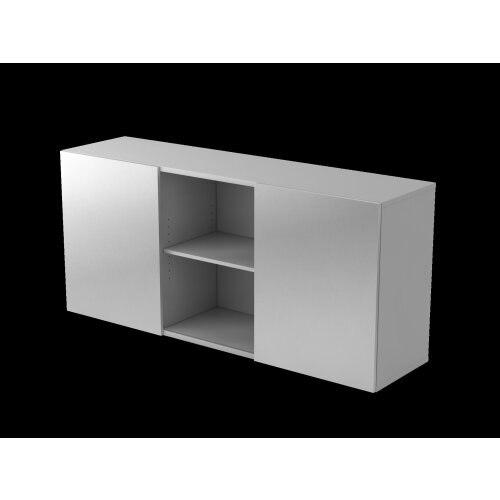 Sideboard 2OH mit Schiebetüren Grau/Silber