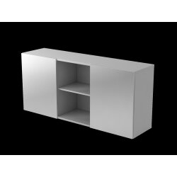 Sideboard 2OH mit Schiebetüren Grau/Silber