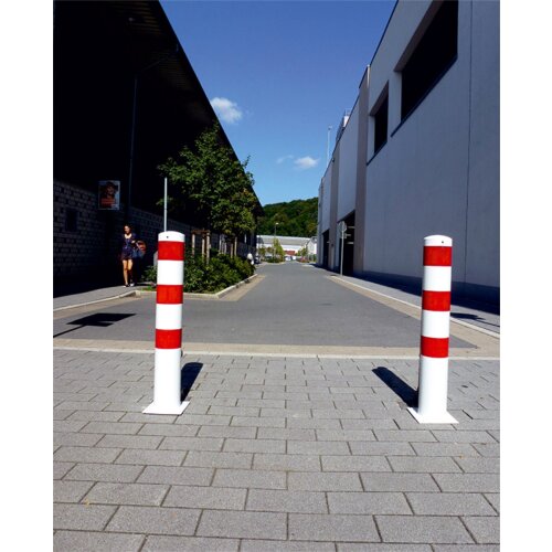 Stahlrohrpoller/Rammschutzpoller Bollard Ø 152 mm Befestigung zum Einbetonieren  Gesamtlänge 1200 Option mit aufgeschweißter Stahlkappe