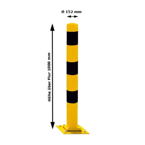 Stahlrohrpoller/Rammschutzpoller Bollard Ø 152 mm, elastisch