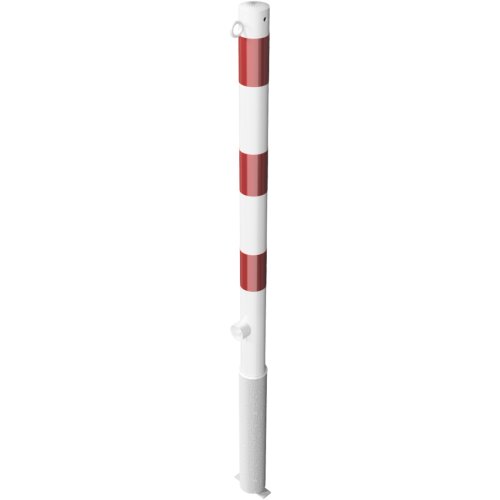 Absperrpfosten Bollard Ø 60 mm Bauart herausnehmbar  Befestigung zum Einbetonieren inkl. Bodenhülse  Gesamtlänge 1300