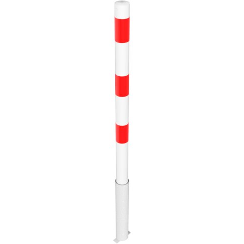 Absperrpfosten Bollard Ø 60 mm Bauart herausnehmbar  Befestigung zum Einbetonieren inkl. Bodenhülse  Gesamtlänge 1300