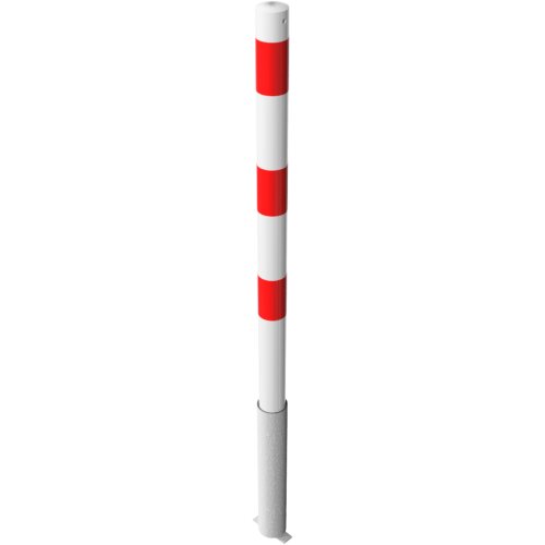 Absperrpfosten Bollard Ø 60 mm Bauart herausnehmbar  Befestigung zum Einbetonieren inkl. Bodenhülse  Gesamtlänge 1300