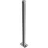 Absperrpfosten Bollard Ø 60 mm Bauart feststehend  Befestigung zum Aufdübeln mit Bodenplatte 150 x 100 mm  Gesamtlänge 900