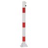 Absperrpfosten Bollard Ø 60 mm Bauart feststehend  Befestigung zum Aufdübeln mit Bodenplatte 150 x 100 mm  Gesamtlänge 900
