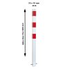 Absperrpfosten Bollard 70 x 70 mm Bauart feststehend  Befestigung zum Einbetonieren  Gesamtlänge 1300