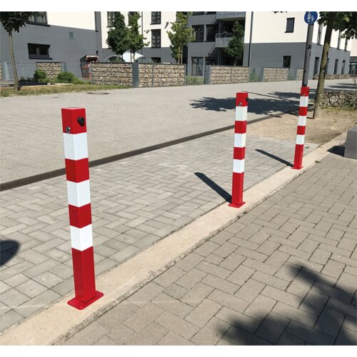 Absperrpfosten Bollard 70 x 70 mm, mit Dreikantverschluss