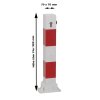 Absperrpfosten Bollard 70 x 70 mm, umlegbar Befestigung zum Aufdübeln  Pfosten Farbe ohne Farbe, verzinkt  Schließung mit Dreikant/ Schließung unten