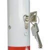 Absperrpfosten Bollard 70 x 70 mm, umlegbar Befestigung zum Aufdübeln  Pfosten Farbe ohne Farbe, verzinkt  Schließung mit Dreikant/ Schließung unten