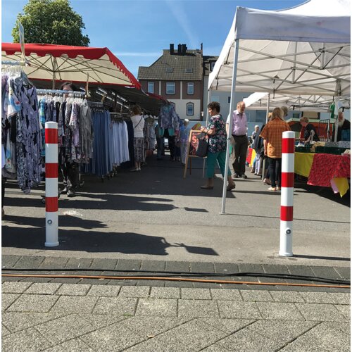 Absperrpfosten Bollard Ø 89 mm Bauart feststehend  Befestigung zum Einbetonieren  Gesamtlänge 1300