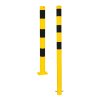 Stahlrohrpoller/Rammschutzpoller Bollard Ø 89 mm Befestigung zum Aufdübeln mit Bodenplatte 100 x 150 mm  Gesamtlänge 900 Öse ohne Öse