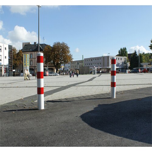 Absperrpfosten Bollard Ø 108 mm Bauart feststehend  Befestigung zum Einbetonieren  Gesamtlänge 1300