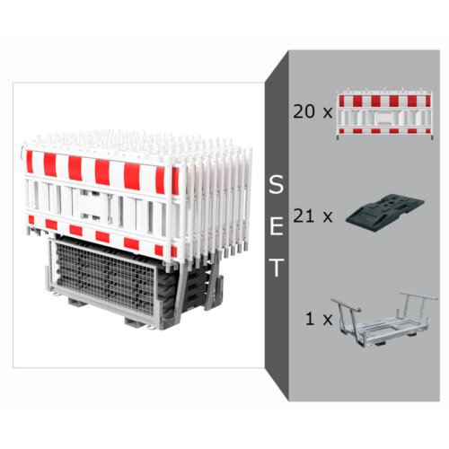 Schrankenzaun-Set Cordon IV, Folie RA1 Folie RA1  Lampenadapter ohne Lampenadapter