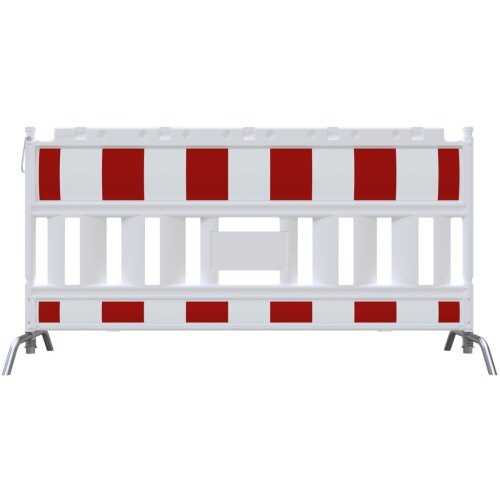 Schrankenzaun Euro2 mit schwenkbaren Stahlfüßen Lampenadapter ohne Lampenadapter