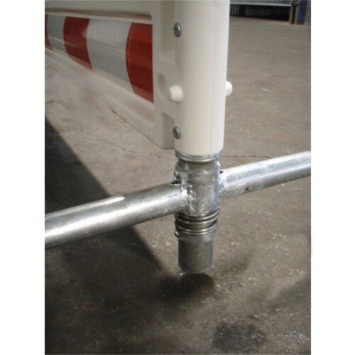 Schrankenzaun Euro2 mit schwenkbaren Stahlfüßen Lampenadapter ohne Lampenadapter