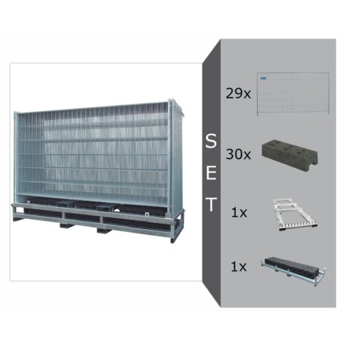 Bauzaun Leicht Komplett-Set