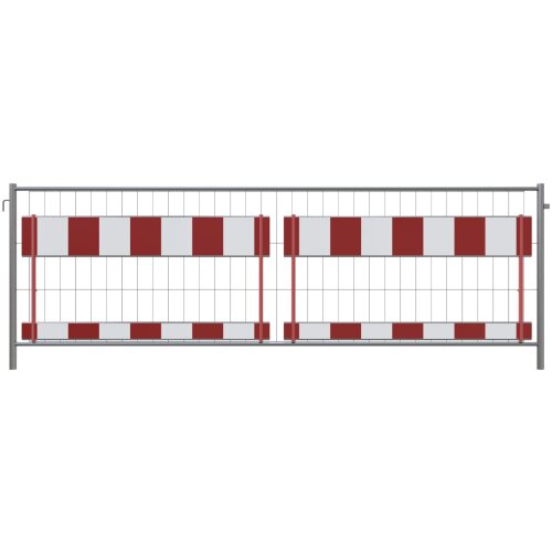Bau-Schrankenzaun nach TL Folie RA1/A, rot/weiß entspricht der ZTV-SA