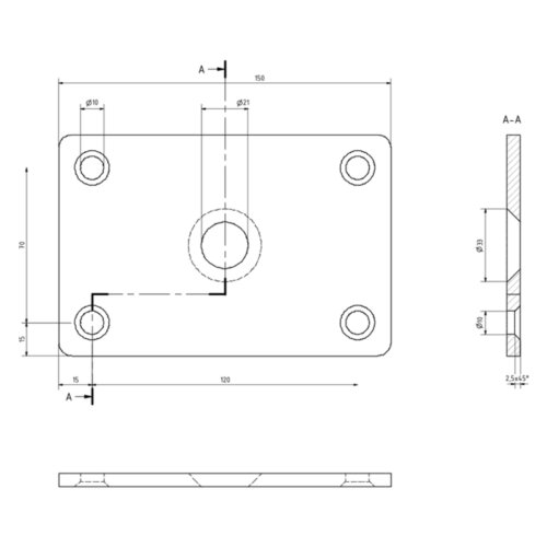 Schutzgeländer aus Stahlrohr Ø 48 mm, Höhe 1000 mm