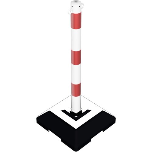 Kettenpfosten Earth Farbe weiß  Streifen 3 rot reflektierende Leuchtstreifen