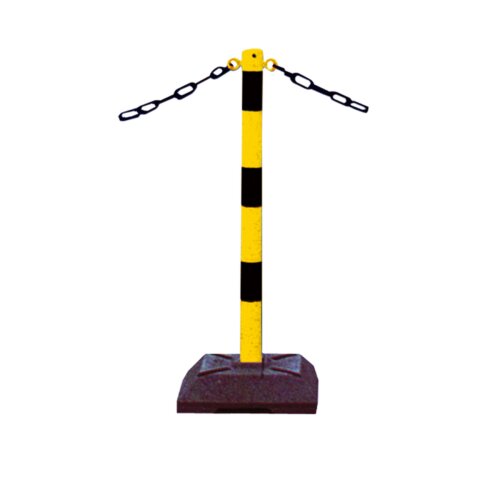 Kettenpfosten Earth Farbe weiß  Streifen 3 rot reflektierende Leuchtstreifen