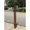 Stilpoller 70 x 70 mm mit Flachstahl-Aufsatz