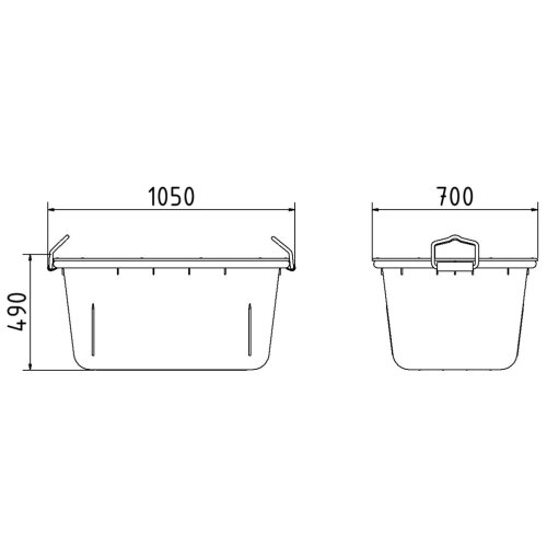 Mörtelwanne 200 Liter aus HDPE, kran- und stapelbar, blau