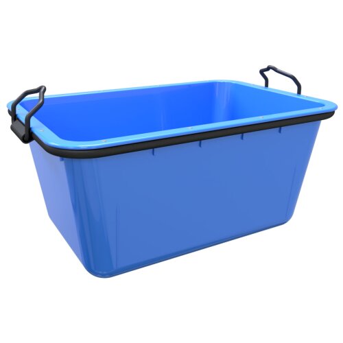 Mörtelwanne 200 Liter aus HDPE, kran- und stapelbar, blau
