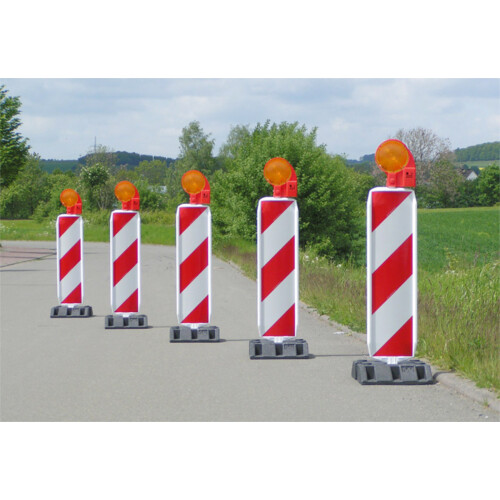 Sicherheitsbake Typ 40A Folien Farbe weiß/rot  Folienart Schraffenfolie  Reflexionsklasse RA1