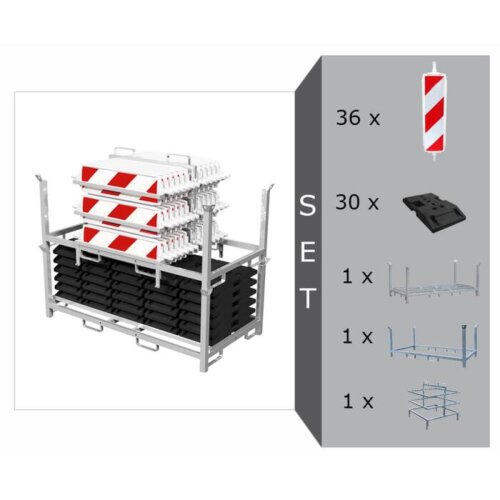 Wendebaken Komplett-Set, mit 36 Baken, Folie RA1, doppelseitig schraffiert