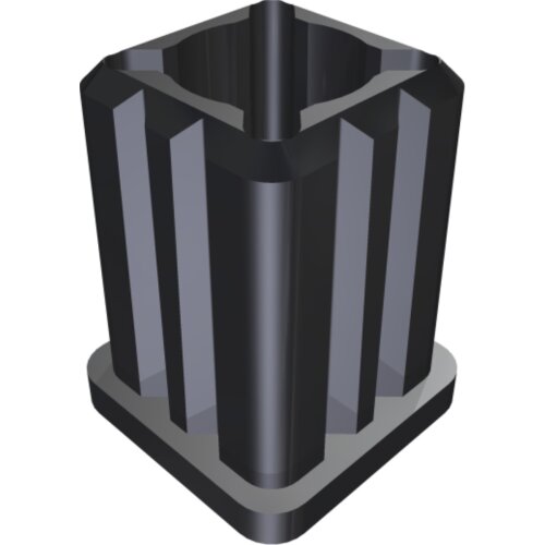 Rohrschuh für Schaftrohre 40 x 40 mm und Ø 42 mm