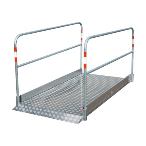 Alu-Grabenbrücken Komplett-Set, mit 5 Alu-Grabenbrücken mit Stahlgestell