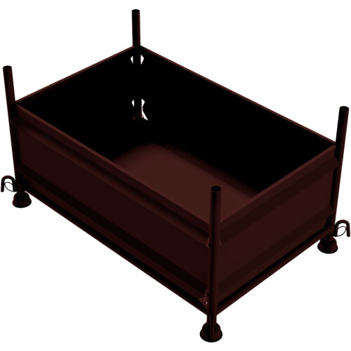 Stapelvollwandbehälter mit Kranhaken, lackiert Lastaufnahmepunkte Kranhaken  Oberfläche lackiert