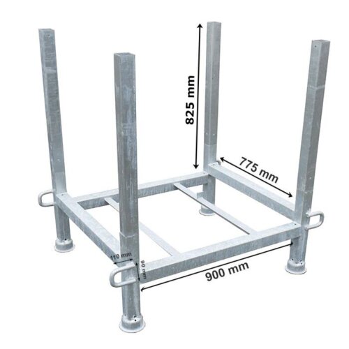 Palette für Absperrgitter, verzinkt Innenbreite 1400