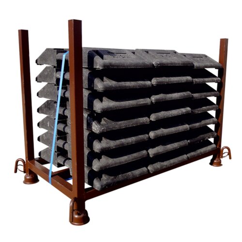 Stapelpalette für Fußplatten, lackiert, mit Kranhaken