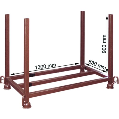 Stapelpalette für Fußplatten, lackiert, mit Kranhaken