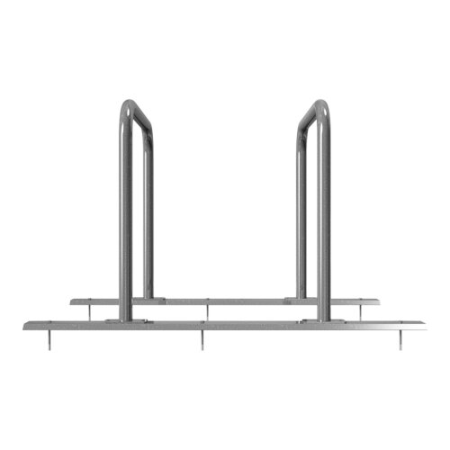 Reihenanlage/Fahrradanlehnbügel mit Schienensystem