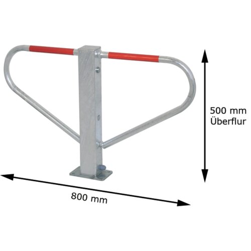 Parkplatzsperre, umlegbar