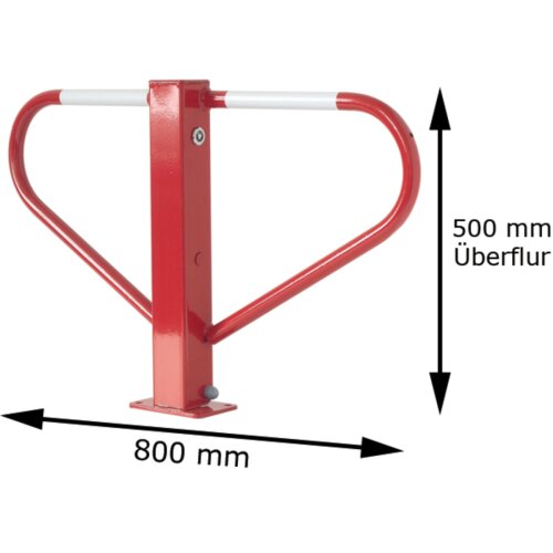 Parkplatzsperre umlegbar mit 8 mm Dreikantverschluss