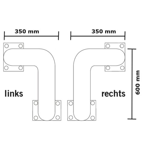Rammschutzbügel Solid einseitig, vertiefte Ausführung