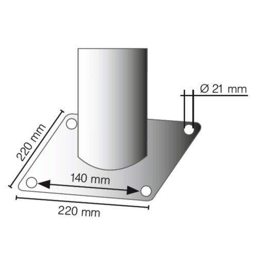 Absperrpfosten Bollard 70 x 70 mm allseitig neigbar