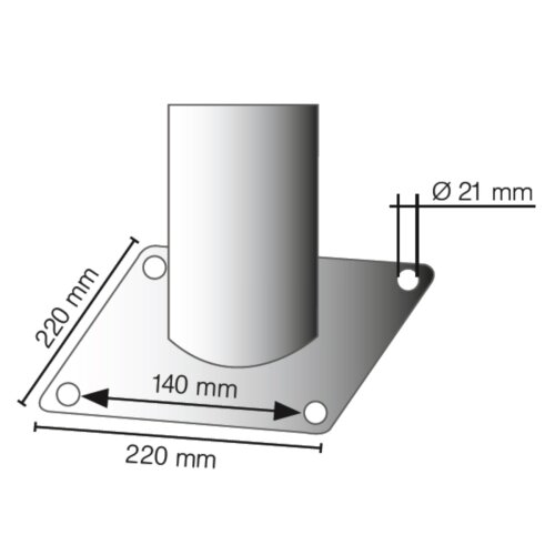 Absperrpfosten Bollard Ø 76 mm allseitig neigbar