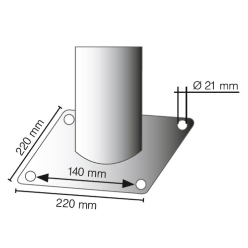 Absperrpfosten Bollard Ø 89 mm allseitig neigbar Ösen ohne Ösen