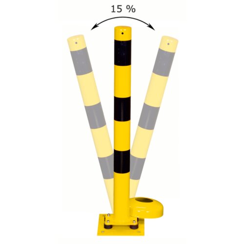 Absperrpfosten Bollard Ø 89 mm allseitig neigbar Ösen ohne Ösen