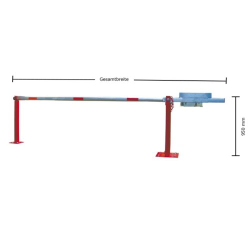 Wegeschranke mit Gegengewicht und fester Auflagestütze