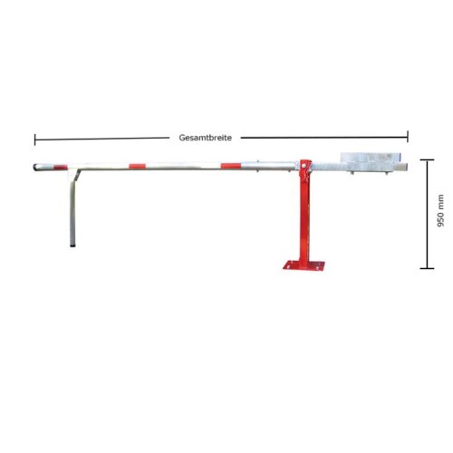 Wegeschranke mit Gegengewicht und Pendelstütze