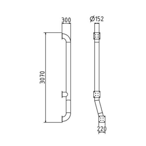 LKW Einfahrhilfe abgewinkelt, feuerverzinkt, links