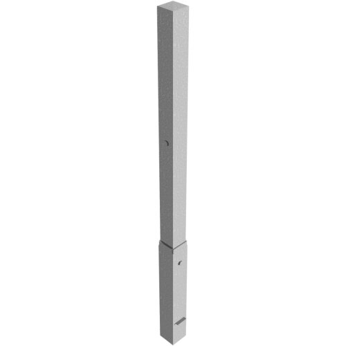 Absperrpfosten Bollard 70 x 70 mm, mit Dreikantverschluss Bauart herausnehmbar  Befestigung mit Bodenhülse zum Einbetonieren  Gesamtlänge 1400