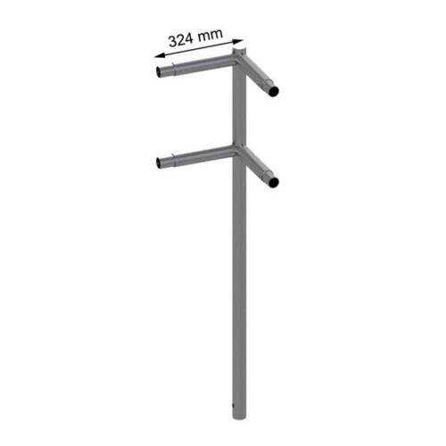 Schutzgeländer aus Stahlrohr Ø 48 mm Bauteil Querholm  Befestigung zusammengesteckt  Farbe ohne Farbe, verzinkt