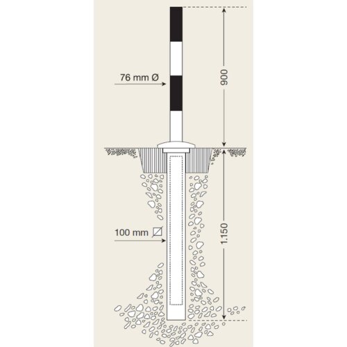 Absperrpfosten PARATlift Ø 76 mm, versenkbar